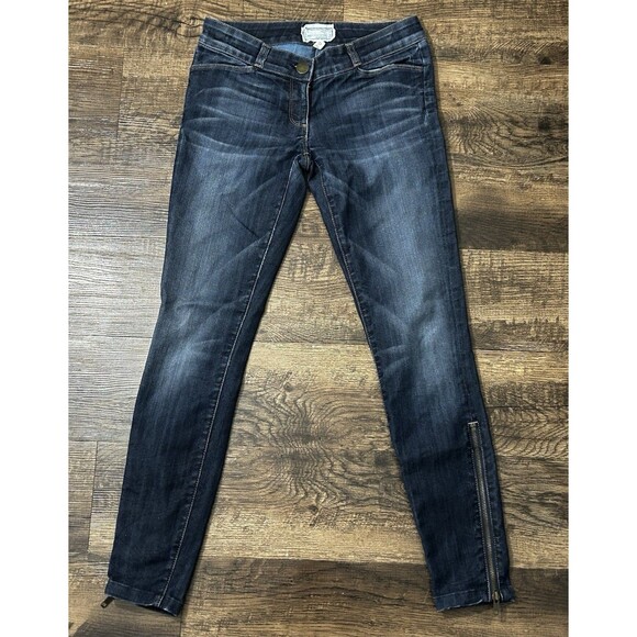 Current/Elliott The Cropped Legging‎ With Long Zip Women's 25 Bluebird Denim - Picture 6 of 9
